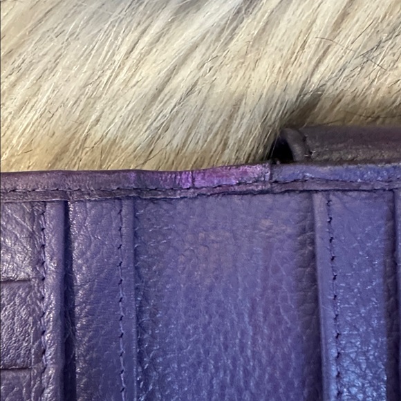 Anuschka Purple Crossbody Bag with Paisley Art - Picture 5 of 8